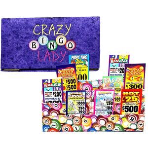 Hands Free Crazy Bingo Lady Playing Card Holder Bingo holds 16 tab dab USA